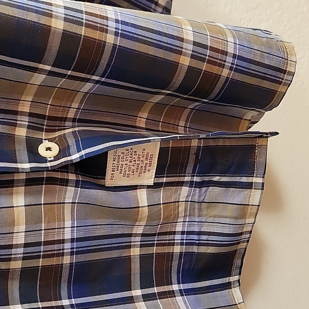 Peter Millar Button-Down - Navy Plaid - Large - image 8